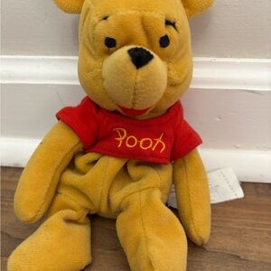 Vintage Disney Store Winnie the Pooh 8" Mini Bean Bag Plush Beanie 2000 Y2K